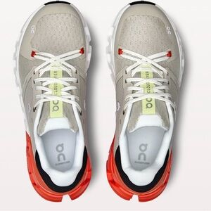 On Running Cloudnova Athletic Shoes in Beige, Red & White